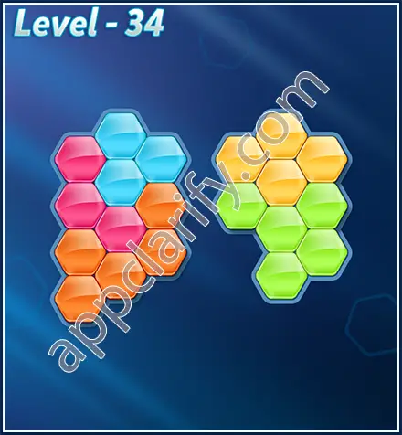 Block! Hexa Puzzle Rotate 5 Holic Level 34 Solution