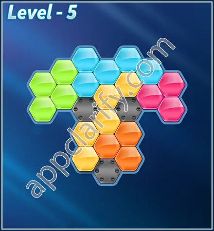 Block! Hexa Puzzle Rotate 5 Holic Level 5 Solution