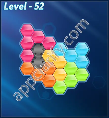 Block! Hexa Puzzle Rotate 5 Holic Level 52 Solution