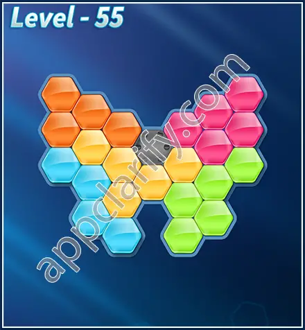 Block! Hexa Puzzle Rotate 5 Holic Level 55 Solution