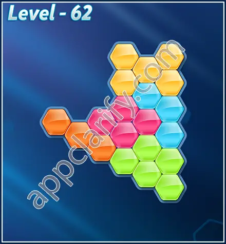 Block! Hexa Puzzle Rotate 5 Holic Level 62 Solution