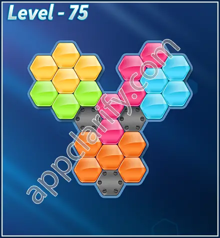 Block! Hexa Puzzle Rotate 5 Holic Level 75 Solution