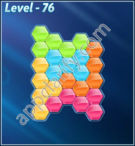 Block! Hexa Puzzle Rotate 5 Holic Level 76 Solution