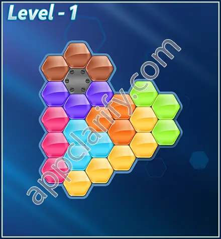 Block! Hexa Puzzle Rotate 7 Holic Level 1 Solution