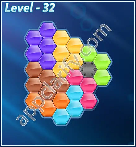 Block! Hexa Puzzle Rotate 7 Holic Level 32 Solution