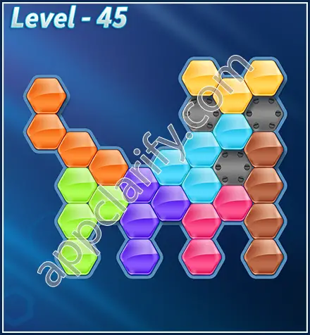 Block! Hexa Puzzle Rotate 7 Holic Level 45 Solution
