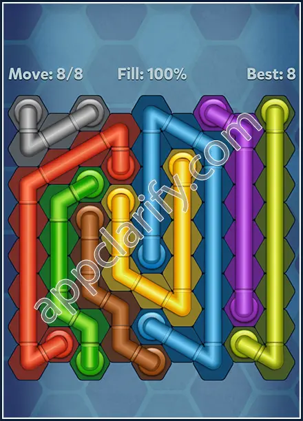 Pipe Lines: Hexa Rainbow Level 104 Solution