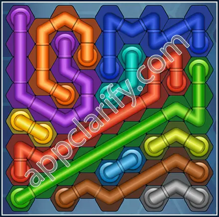 Pipe Lines: Hexa Size 9 Mania Level 129 Solution