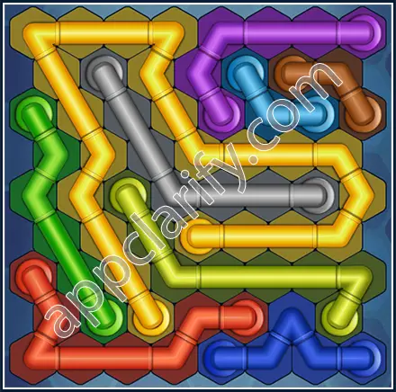 Pipe Lines: Hexa Size 9 Mania Level 21 Solution