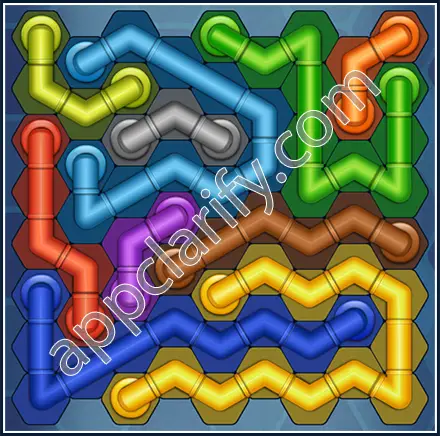 Pipe Lines: Hexa Size 9 Mania Level 72 Solution
