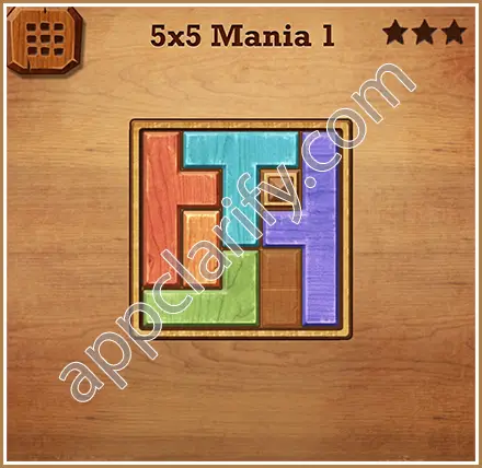 Wood Block Puzzle 5x5 Mania Level 1 Solution