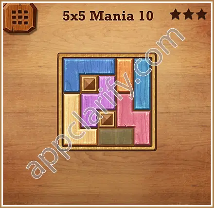 Wood Block Puzzle 5x5 Mania Level 10 Solution