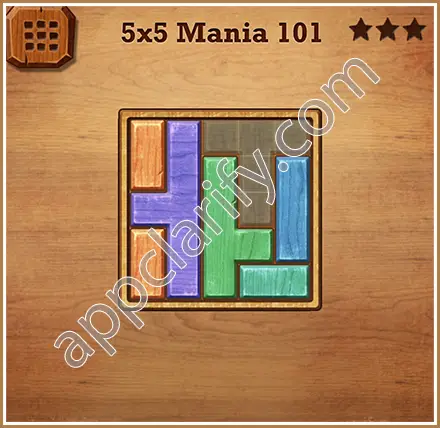 Wood Block Puzzle 5x5 Mania Level 101 Solution