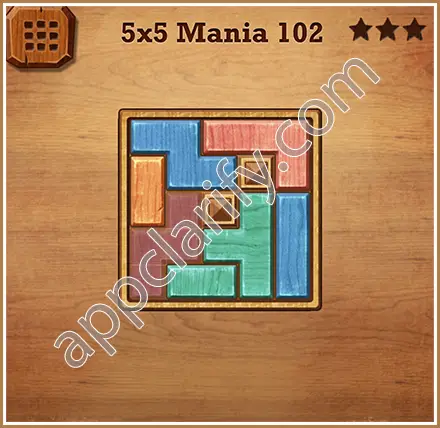 Wood Block Puzzle 5x5 Mania Level 102 Solution