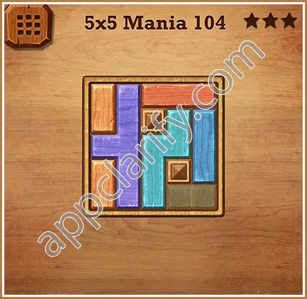 Wood Block Puzzle 5x5 Mania Level 104 Solution