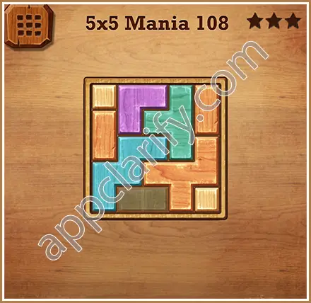 Wood Block Puzzle 5x5 Mania Level 108 Solution