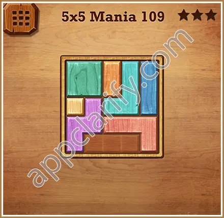 Wood Block Puzzle 5x5 Mania Level 109 Solution
