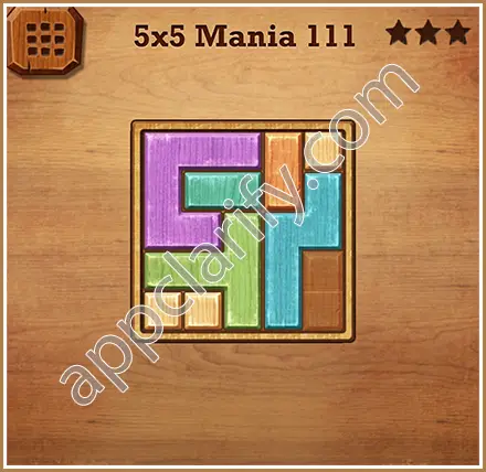 Wood Block Puzzle 5x5 Mania Level 111 Solution
