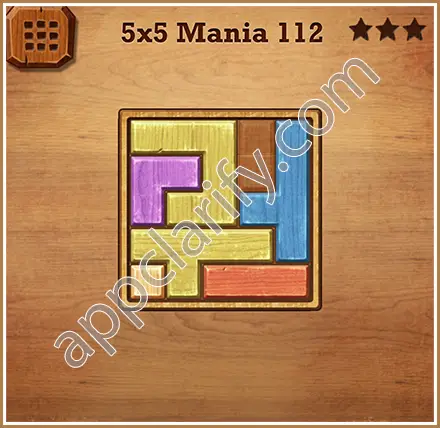 Wood Block Puzzle 5x5 Mania Level 112 Solution