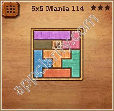 Wood Block Puzzle 5x5 Mania Level 114 Solution