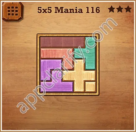 Wood Block Puzzle 5x5 Mania Level 116 Solution