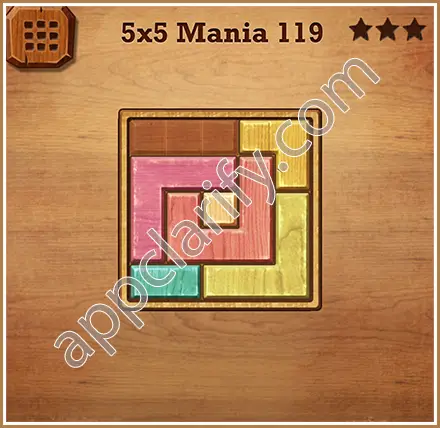 Wood Block Puzzle 5x5 Mania Level 119 Solution