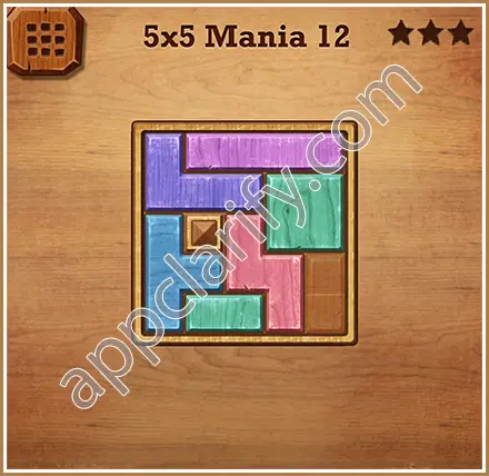 Wood Block Puzzle 5x5 Mania Level 12 Solution