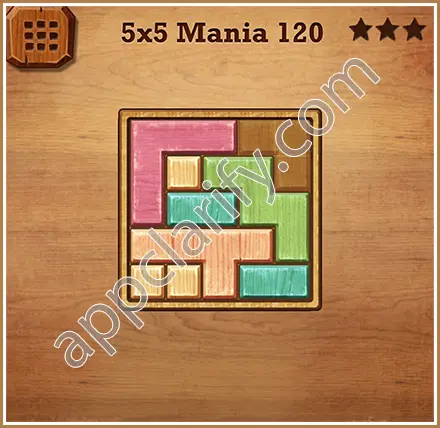 Wood Block Puzzle 5x5 Mania Level 120 Solution