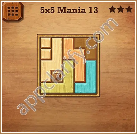 Wood Block Puzzle 5x5 Mania Level 13 Solution