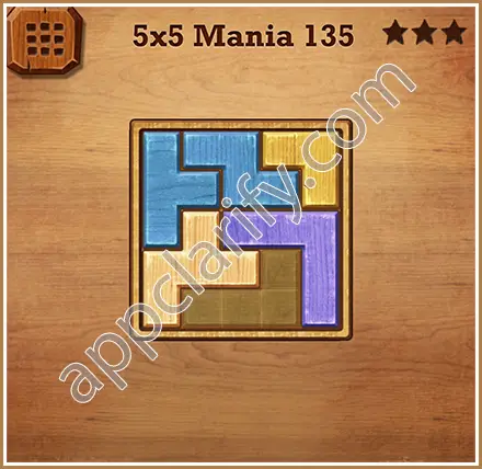 Wood Block Puzzle 5x5 Mania Level 135 Solution