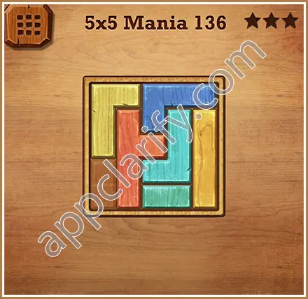 Wood Block Puzzle 5x5 Mania Level 136 Solution