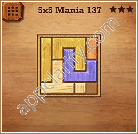 Wood Block Puzzle 5x5 Mania Level 137 Solution