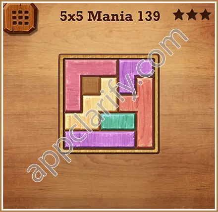 Wood Block Puzzle 5x5 Mania Level 139 Solution