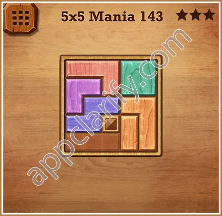Wood Block Puzzle 5x5 Mania Level 143 Solution