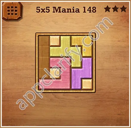 Wood Block Puzzle 5x5 Mania Level 148 Solution