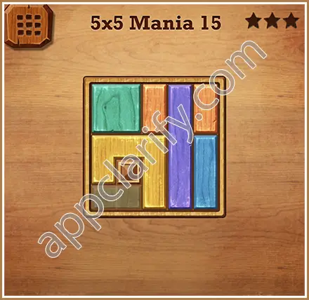 Wood Block Puzzle 5x5 Mania Level 15 Solution