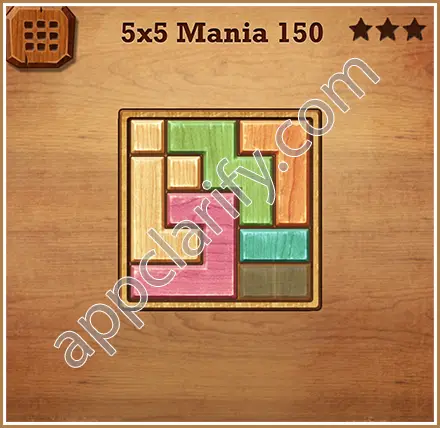 Wood Block Puzzle 5x5 Mania Level 150 Solution