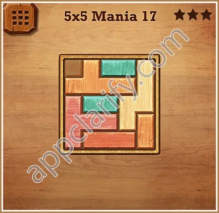 Wood Block Puzzle 5x5 Mania Level 17 Solution