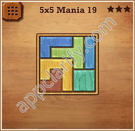 Wood Block Puzzle 5x5 Mania Level 19 Solution