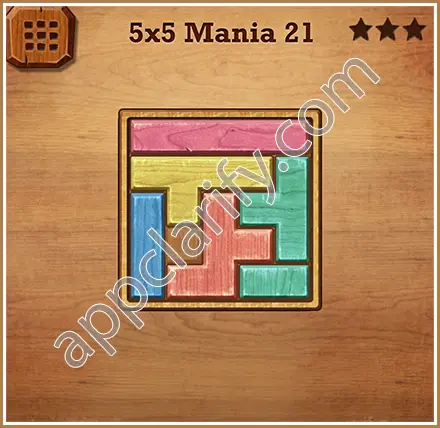 Wood Block Puzzle 5x5 Mania Level 21 Solution