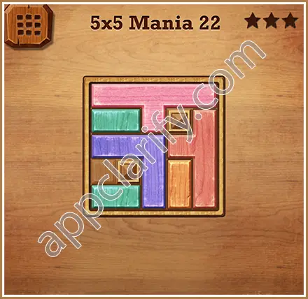 Wood Block Puzzle 5x5 Mania Level 22 Solution