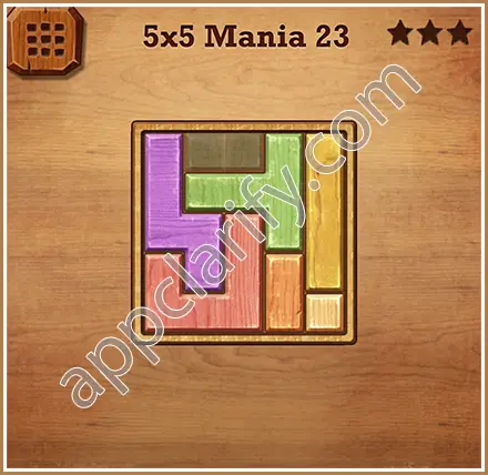 Wood Block Puzzle 5x5 Mania Level 23 Solution