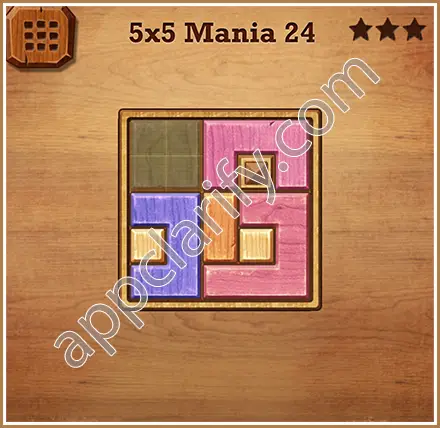 Wood Block Puzzle 5x5 Mania Level 24 Solution