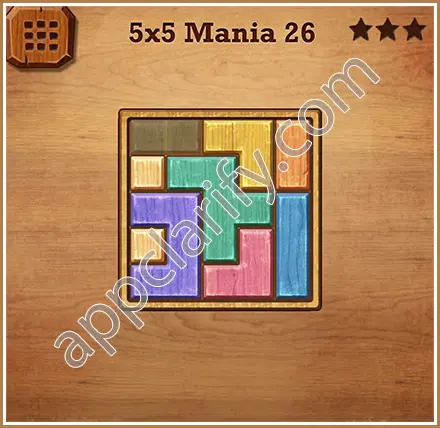 Wood Block Puzzle 5x5 Mania Level 26 Solution