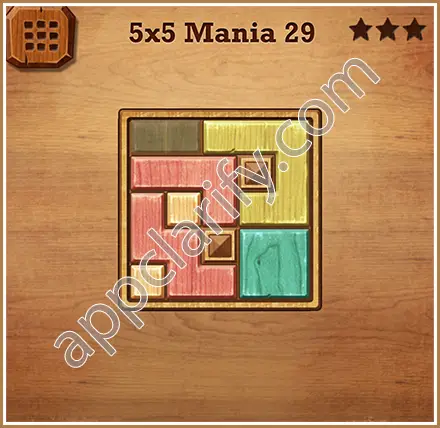 Wood Block Puzzle 5x5 Mania Level 29 Solution