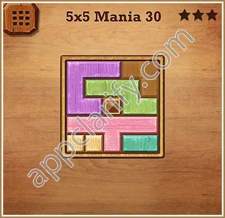 Wood Block Puzzle 5x5 Mania Level 30 Solution