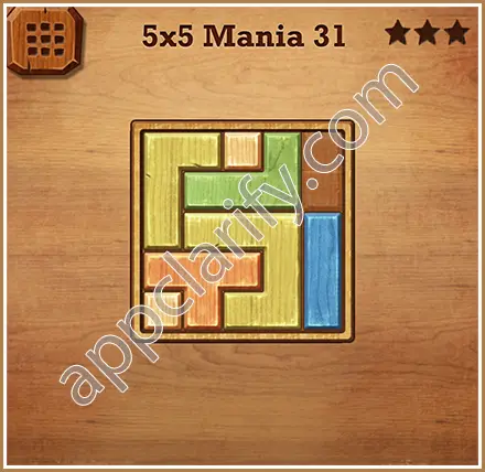 Wood Block Puzzle 5x5 Mania Level 31 Solution