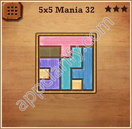 Wood Block Puzzle 5x5 Mania Level 32 Solution