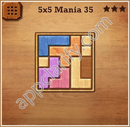 Wood Block Puzzle 5x5 Mania Level 35 Solution