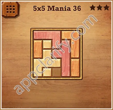 Wood Block Puzzle 5x5 Mania Level 36 Solution